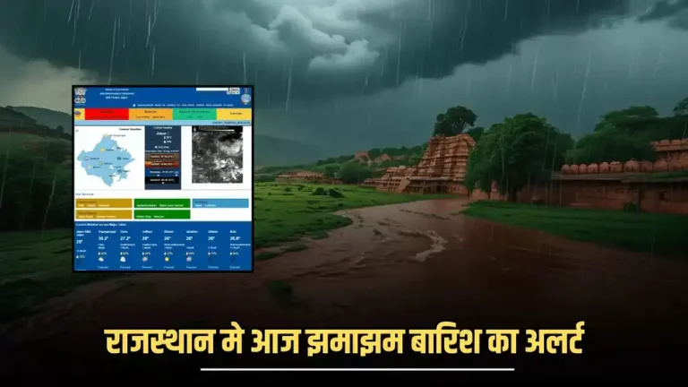Rajasthan Weather Alert : राजस्‍थान के इन जिलों मे आज झमाझम बार‍िश का अलर्ट, देखें IMD का पूर्वानुमान 