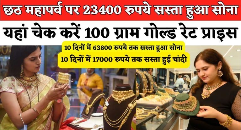 Gold/Silver Rate Today LIVE : छठ महापर्व पर 23400 रुपये सस्ता हुआ सोना, यहां चेक करें 100 ग्राम गोल्ड रेट प्राइस