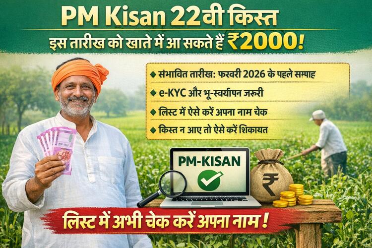 PM Kisan 22nd Installment : इस तारीख को खाते में आ सकते हैं 2000 रुपये, लिस्ट में ऐसे चेक करें अपना नाम