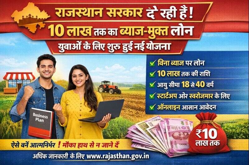 Mukhyamantri Swarojgar Yojana : राजस्थान सरकार दे रही है! 10 लाख तक का ब्याज मुक्त लोन, युवाओं के लिए शुरू हुई नई योजना, जानें कैसे करें आवेदन
