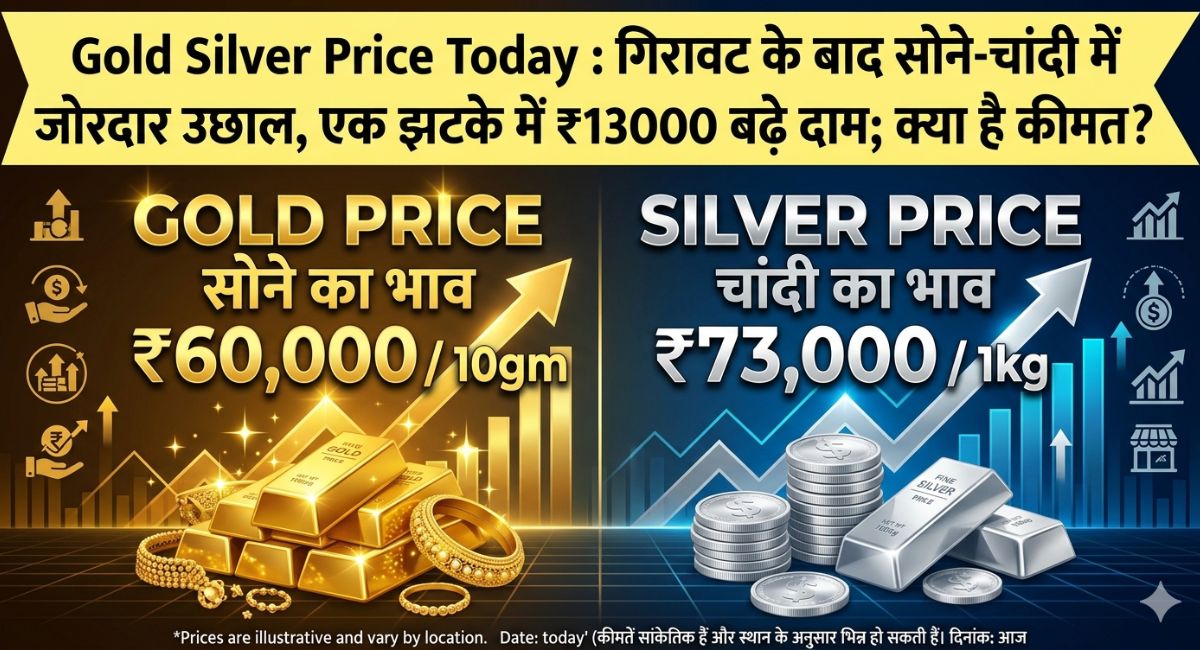 Gold Silver Price Today : गिरावट के बाद सोने-चांदी में जोरदार उछाल, एक झटके में ₹13000 बढ़े दाम; क्या है कीमत?