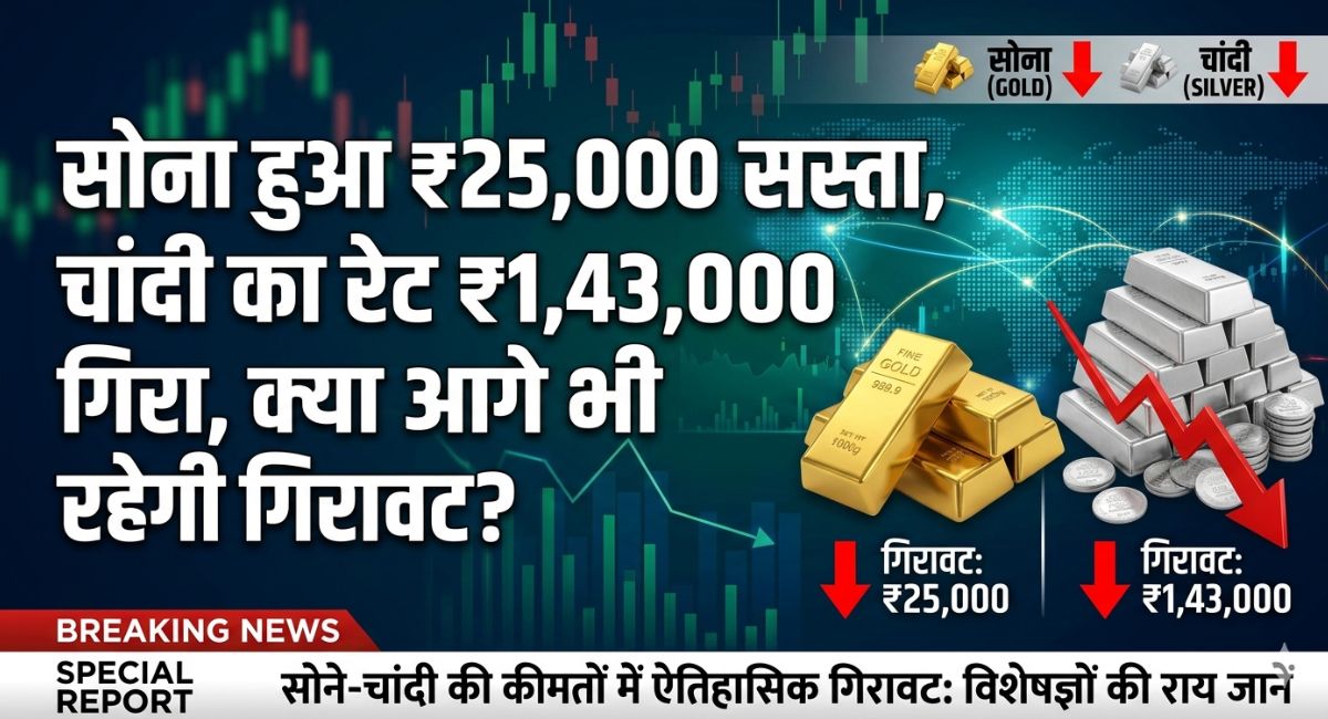 Gold Silver Price Today : सोना हुआ 25000 रुपये सस्ता, चांदी का रेट 143000 रुपये गिरा, क्या आगे भी जारी रहेगी गिरावट?