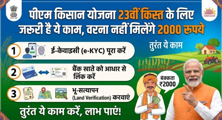 PM Kisan 23rd Installment Date : पीएम किसान योजना 23वीं किस्त के लिए जरूरी है ये काम, वरना नहीं मिलेंगे 2000 रुपये