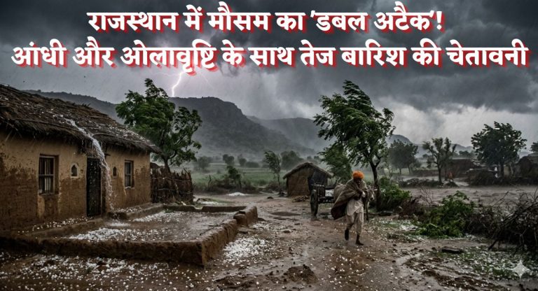 Rajasthan Weather Update Today : राजस्थान में मौसम का 'डबल अटैक'! आंधी और ओलावृष्टि के साथ तेज बारिश की चेतावनी