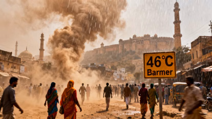 Rajasthan Weather Update : राजस्थान में 46°C तापमान के बीच तेज हवाओं और धूल भरी आंधी के साथ होगी बारिश