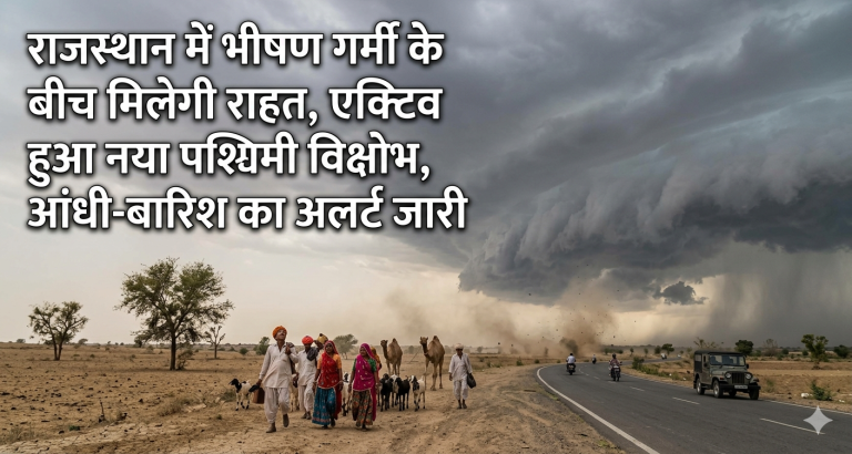 Rajasthan Weather Alert : राजस्थान में भीषण गर्मी के बीच मिलेगी राहत, एक्टिव हुआ नया पश्चिमी विक्षोभ, आंधी-बारिश का अलर्ट जारी