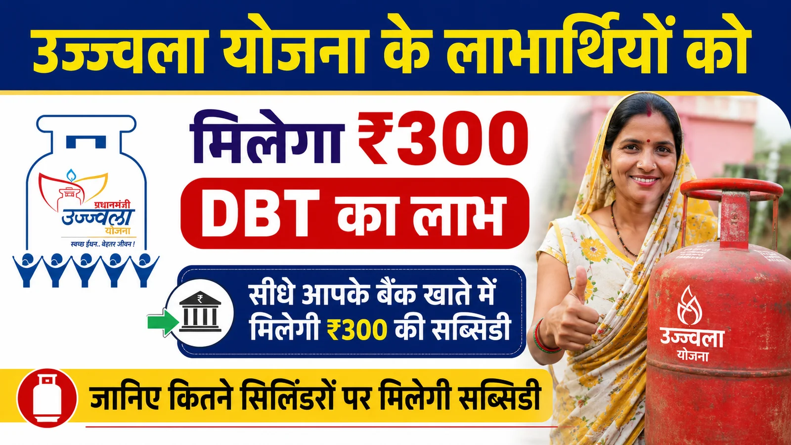 PM Ujjwala Yojana 3.0 2026 : उज्ज्वला योजना के लाभार्थियों को मिलेगा ₹300 DBT का लाभ, कितने सिलिंडरों पर मिलेगी सुविधा?