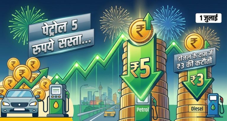 Petrol-Diesel Price Cut : पेट्रोल 5 रुपये सस्ता... डीजल के दाम में ₹3 की कटौती, जुलाई के पहले दिन बड़ी राहत