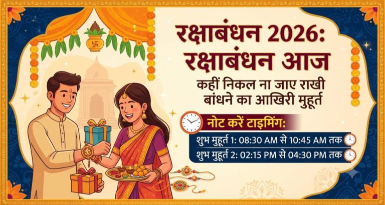 Raksha Bandhan 2026 : रक्षाबंधन आज, कहीं निकल ना जाए राखी बांधने का आखिरी मुहूर्त, नोट करें टाइमिंग