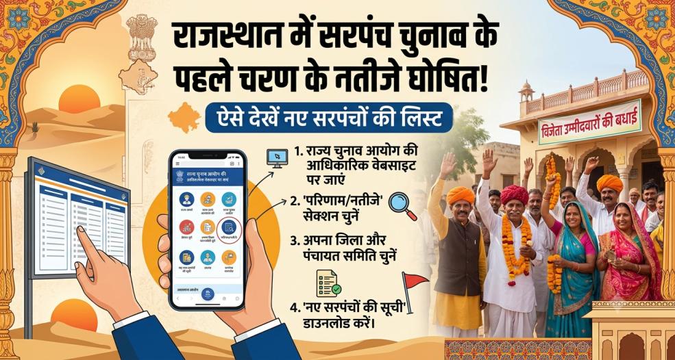 Rajasthan Sarpanch Election Result 2026 : राजस्थान में सरपंच चुनाव के पहले चरण के नतीजे घोषित, ऐसे देखें नए सरपंचों की लिस्ट